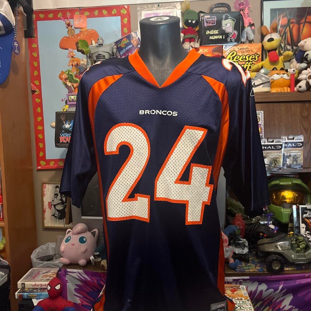 Deltha O'Neal 2000s Reebok Authentic Denver Broncos Jersey Size XL